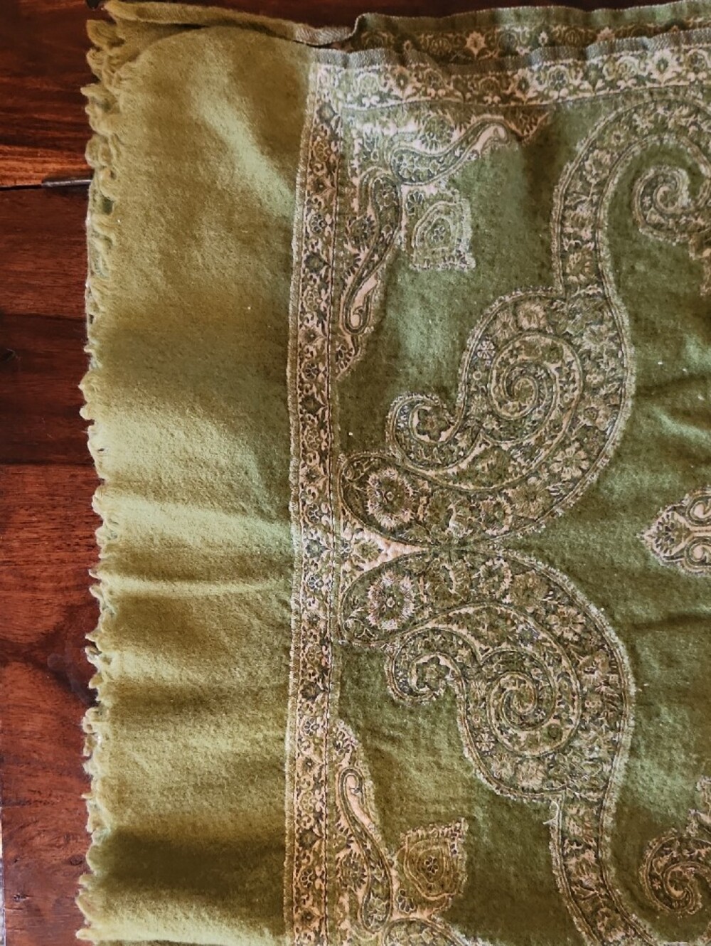 Pottery Barn Olive Green Wool-Cotton Blend Throw Sz 40 X 60